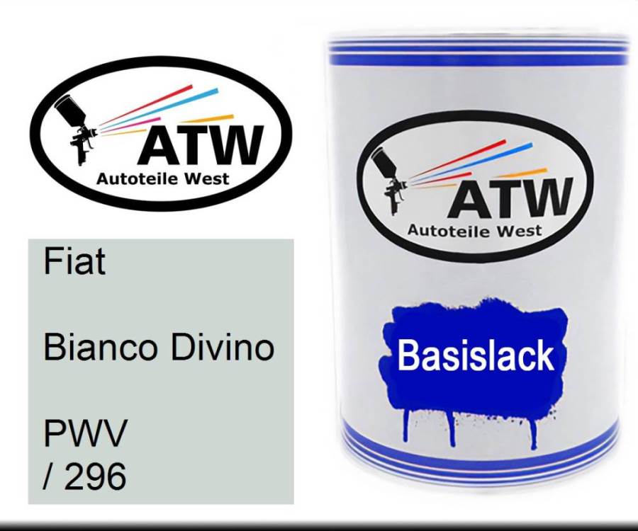 Fiat, Bianco Divino, PWV / 296: 500ml Lackdose, von ATW Autoteile West.